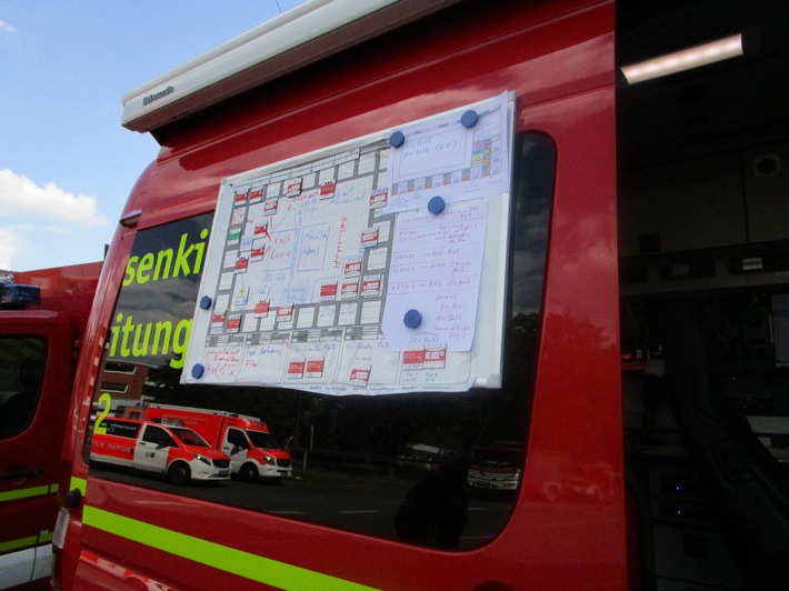 FW-GE: Brand mit zehn Schwerverletzten, davon sieben Kinder, in einem Mehrfamilienhaus in Gelsenkirchen