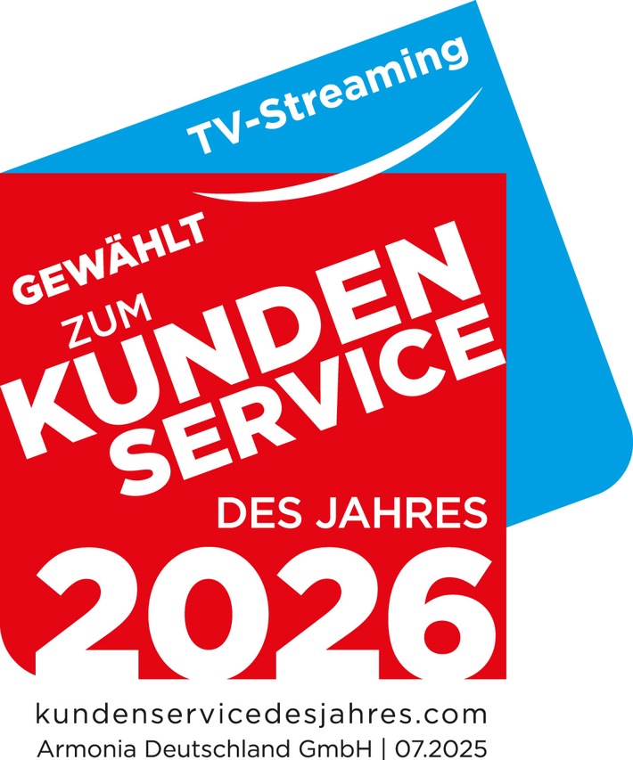 HD+ trägt 2026 erneut den Titel "Gewählt zum Kundenservice des Jahres" in der Kategorie TV-Streaming