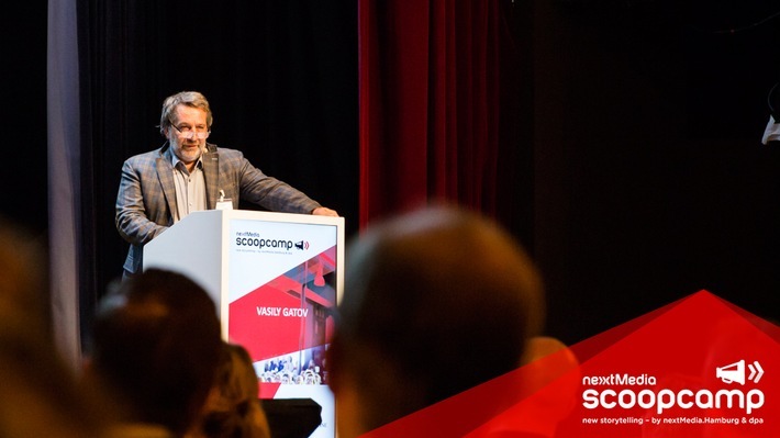Digitale Trends für die Zukunft der Medien - scoopcamp 2018 mit vier internationalen Keynotes. Keynote-Speaker beim scoopcamp 2017 zum Thema Fake News: Vasily Gatov (USC Annenberg Center on Communication Leadership & Policy) Weiterer Text über ots und www.presseportal.de/nr/8218 / Die Verwendung dieses Bildes ist für redaktionelle Zwecke honorarfrei. Veröffentlichung bitte unter Quellenangabe: "obs/dpa Deutsche Presse-Agentur GmbH/scoopcamp/dpa"