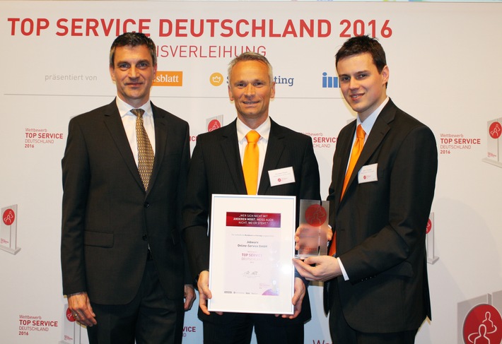 1. Platz unter Personaldienstleistern / Jobware punktet bei TOP SERVICE Deutschland 2016