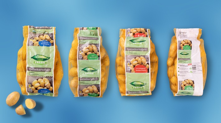 NORMA-Eigenmarke ERNTE KRONE optimiert Kartoffelnetze und spart 50 Prozent Verpackungsmaterial ein / Bis zu 170 Tonnen weniger Verpackungen pro Jahr