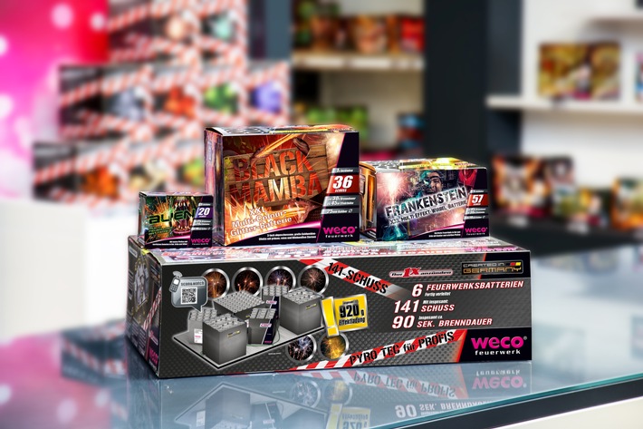 Silvester 2015: Atemberaubende Profi-Batterien für jeden Geldbeutel / Europäischer Marktführer WECO Feuerwerk stellt effektvolle Produktneuheiten zum Jahreswechsel vor