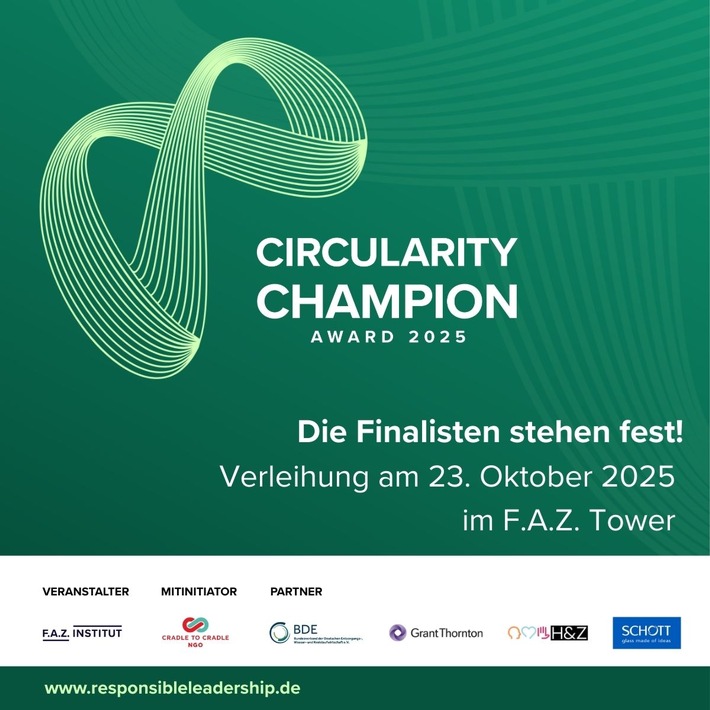 Circularity Champion Award 2025: Die Finalisten stehen fest