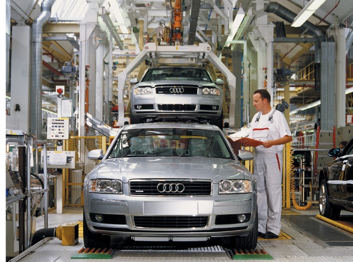 Neues Konzept der Prozess-Steuerung: die &quot;Perlenkette&quot; in der
Fertigung des neuen Audi A8