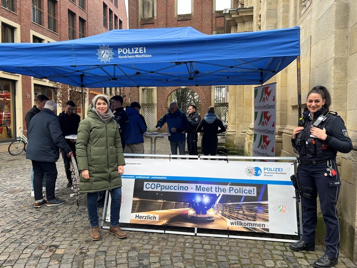 POL-MS: 140 gute Gespräche und 65 Heißgetränke - Polizei Münster veranstaltet "COPpuccino" anlässlich der internationalen Wochen gegen Rassismus