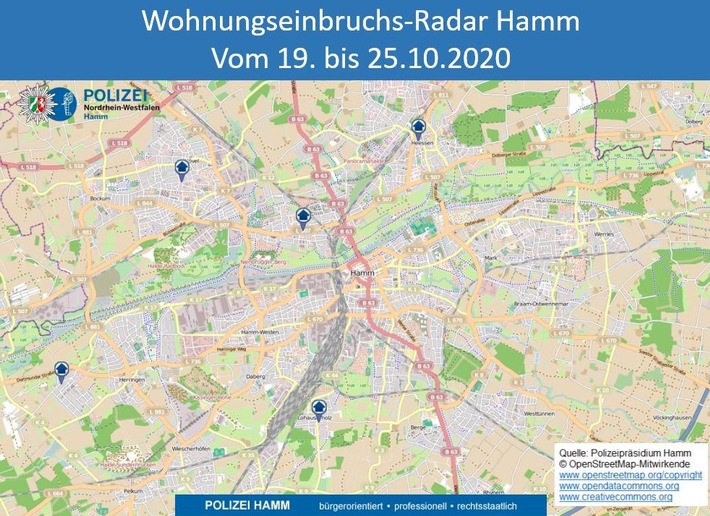POL-HAM: Wohnungseinbruchs-Radar Hamm vom 19.10. bis 25.10.2020