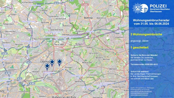 POL-OB: Wohnungseinbruchsradar für Oberhausen