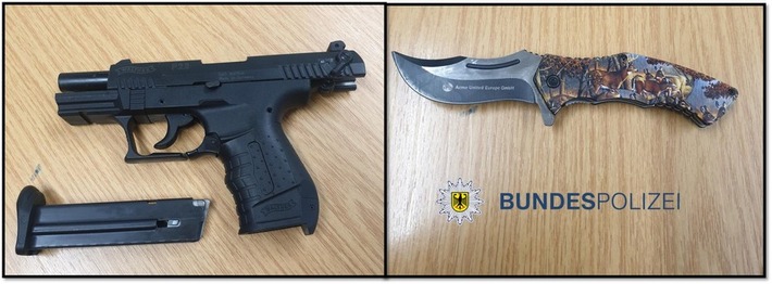BPOL NRW: Ohne Fahrkarte im Schnellzug: Bundespolizei findet Waffe und Einhandmesser