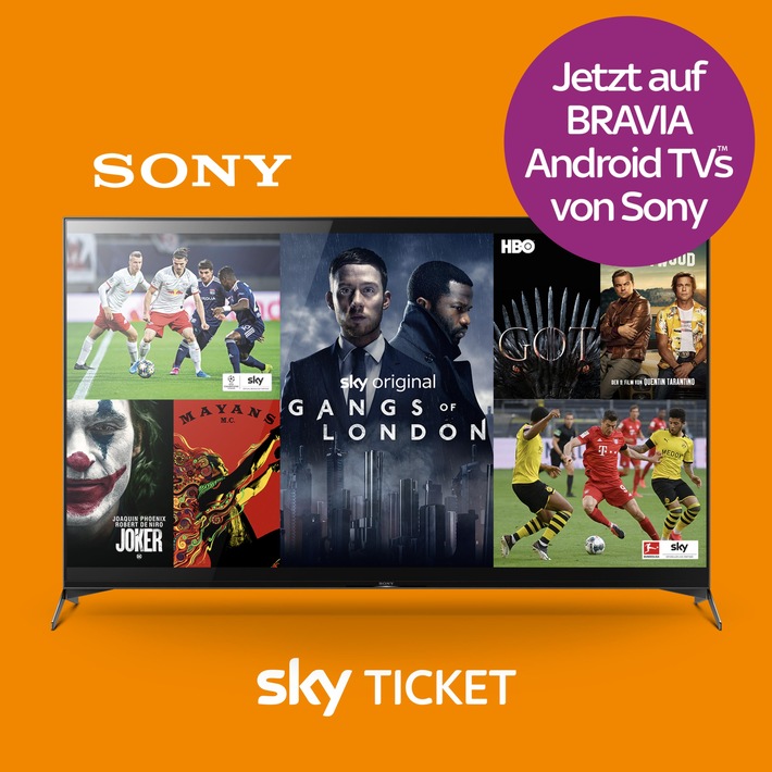 Sky Ticket ab sofort auch auf Sony BRAVIA Android TVs verfügbar