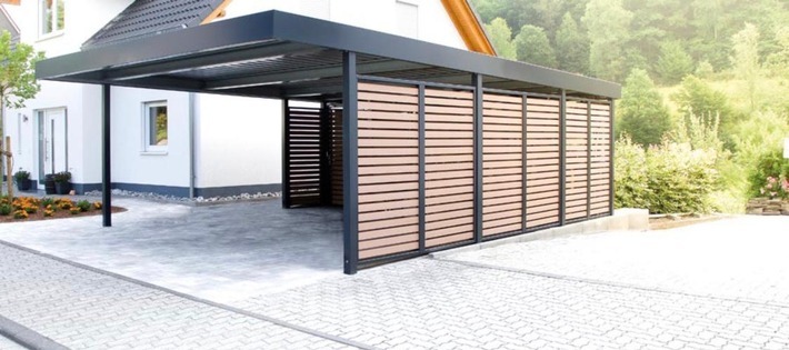 Carport mit Gerätehaus, Anbau oder Abstellraum München - Gartenbau-Carport-Garagen Schmidt hat sich zur absoluten Nummer 1 entwickelt / Weiterer Text über ots und www.presseportal.de/nr/158410 / Die Verwendung dieses Bildes ist für redaktionelle Zwecke unter Beachtung ggf. genannter Nutzungsbedingungen honorarfrei. Veröffentlichung bitte mit Bildrechte-Hinweis.