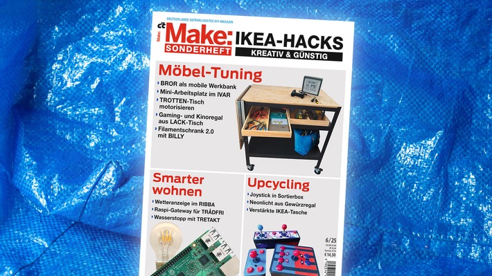 Make: Erstes Sonderheft zu kreativen Ikea-Hacks / Servierwagen wird zum mobilen Arbeitstisch