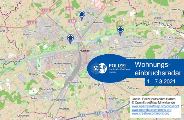 POL-HAM: Wohnungseinbruchsradar Hamm für die Woche 01.03.2021 bis 07.03.2021