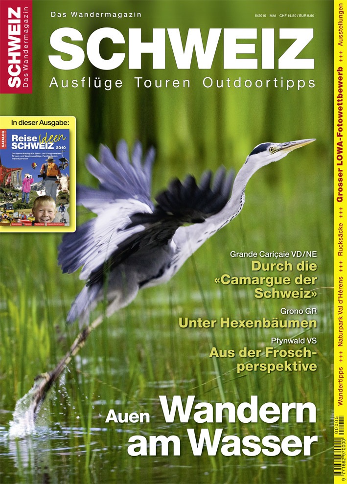 "Wandermagazin SCHWEIZ" 5/2010: Feuchtgebiete - Wandern am Wasser