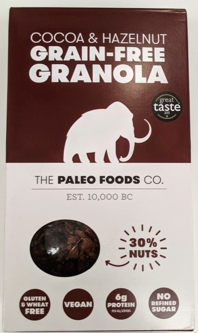 Rappel de marchandise: Globus rappelle le granola Paleo "Cocoa & Hazelnut"