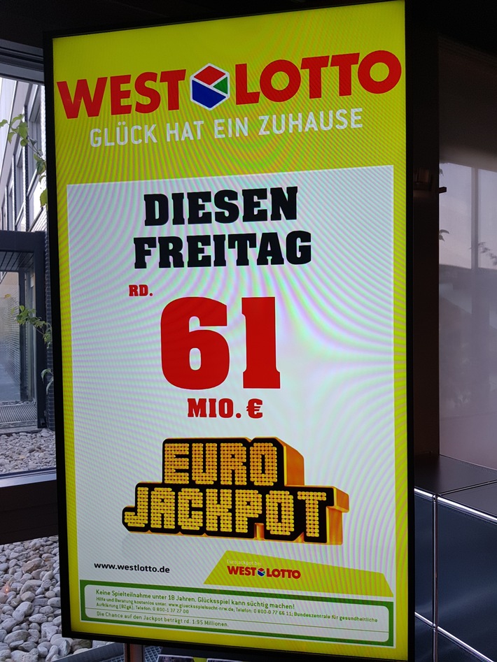 Goldener Oktober für deutsche Lottospieler / Eurojackpot von rund 61 Millionen Euro wartet diese Woche