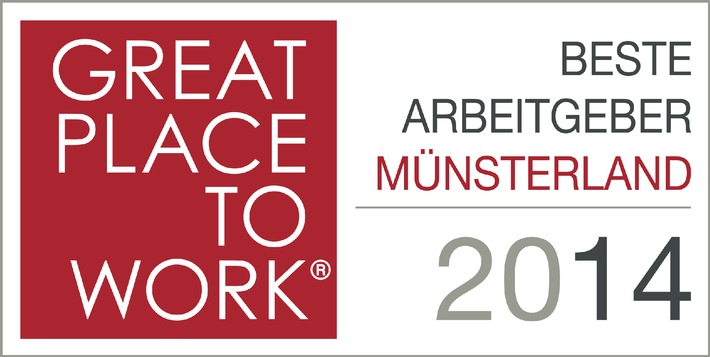 Großartige Arbeitsplätze: Beste Arbeitgeber im Münsterland 2014 ausgezeichnet