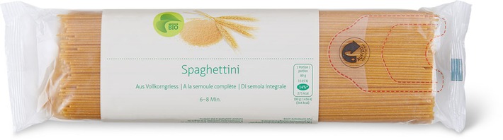 Migros rappelle les Spaghettini au blé complet Bio