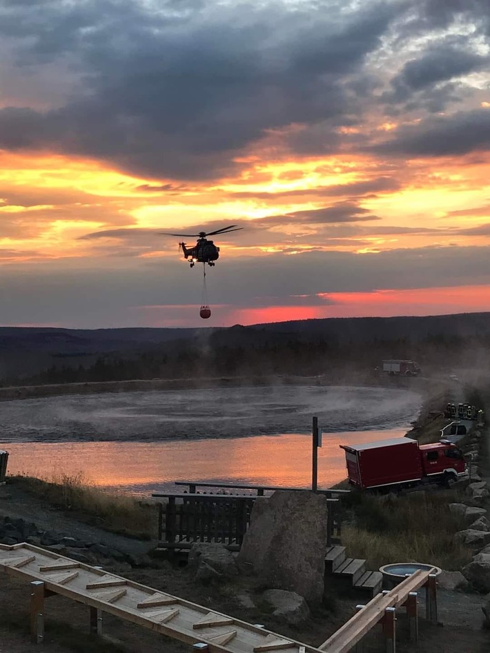 BPOLP Potsdam: Bundespolizei unterstützt weiterhin mit Hubschraubern bei Waldbrandbekämpfung im Harz