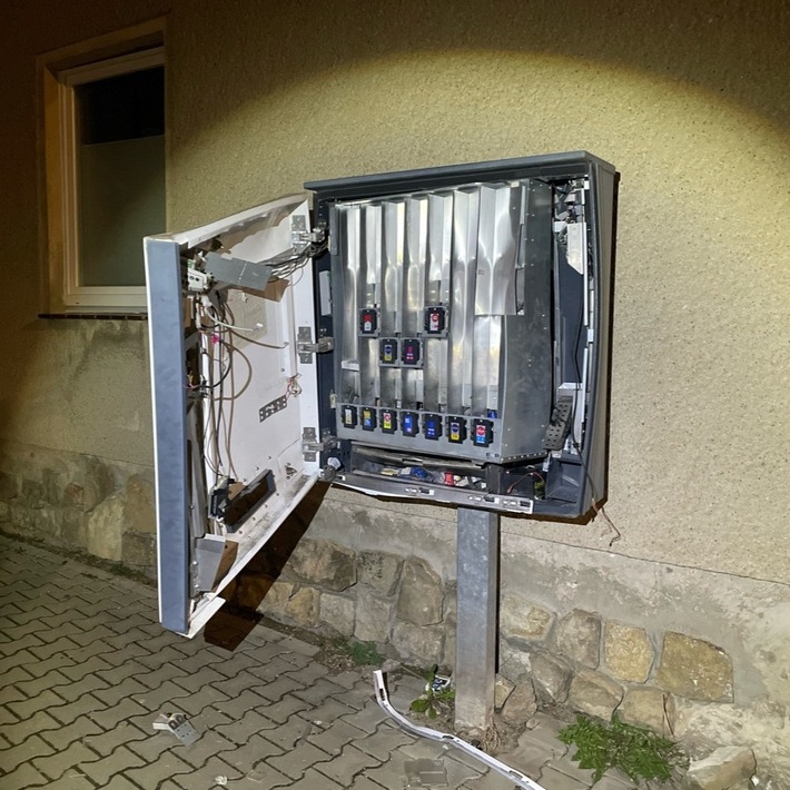 LPI-EF: Zeugenaufruf nach Sprengung eines Zigarettenautomaten in Olbersleben