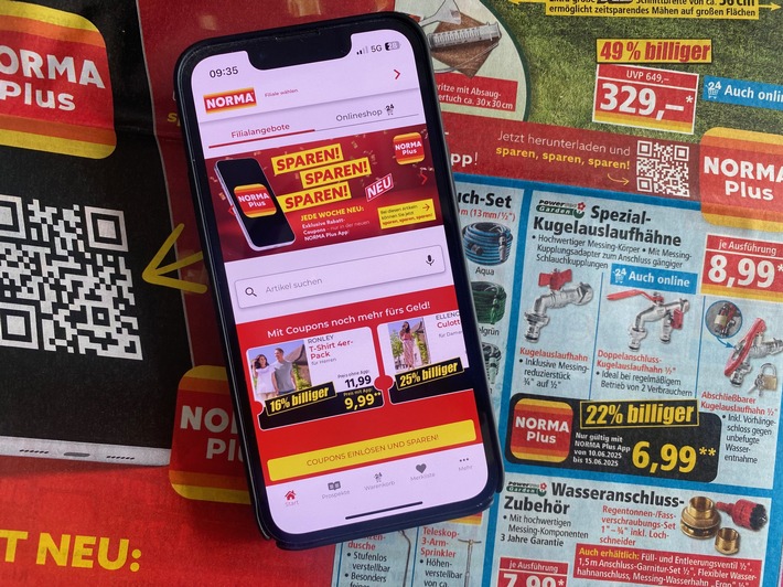 NORMA Plus App: Ab heute sparen Kundinnen und Kunden mit den digitalen Coupons bis zu 50 Prozent auf zahlreiche Produkte / Noch mehr Preisvorteile für Nutzerinnen und Nutzer