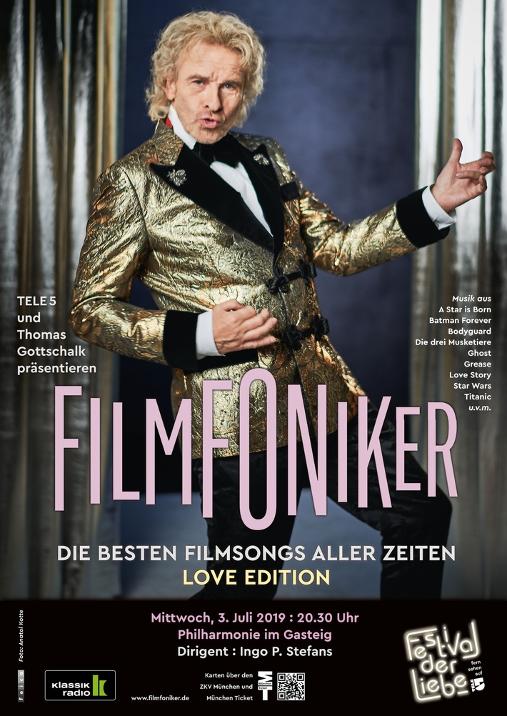 Thomas Gottschalk präsentiert die Filmfoniker: Die besten Filmsongs aller Zeiten in einer einzigartigen Love Edition