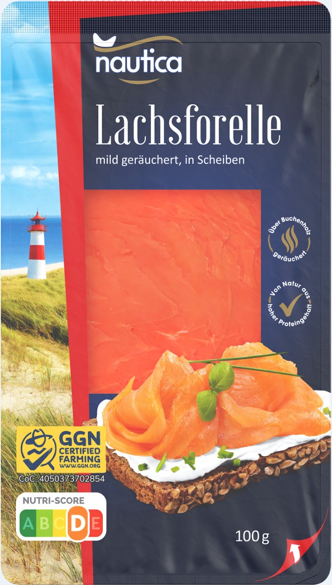 Der Hersteller Hanseatic Delifood GmbH informiert über einen Warenrückruf des Produktes "Nautica Lachsforelle mild geräuchert, 100g".