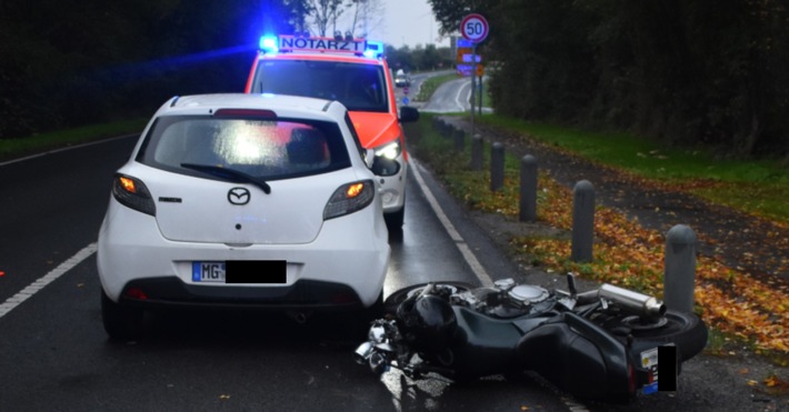 POL-MG: Zwei Kradfahrer bei Verkehrsunfällen schwer verletzt