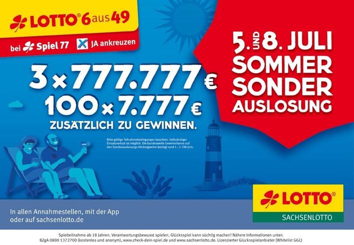 Spiel 77-Sonderauslosung: 777.777 Euro bei Spiel 77 extra gewinnen