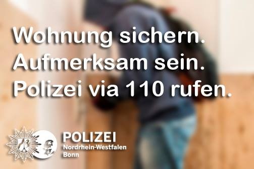 POL-BN: Bonn-Vilich: Kriminalpolizei ermittelt nach Wohnungseinbruch