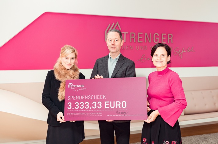 Strenger Stiftung: Spende zum 30. Jubiläum der Tagesstätte der Wohnungslosenhilfe LB