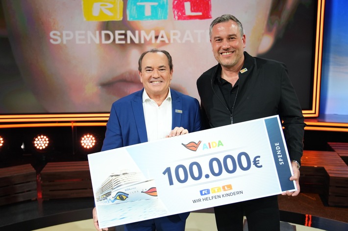 AIDA Cruises spendet Rekordsumme von 100.000 Euro beim 29. RTL-Spendenmarathon