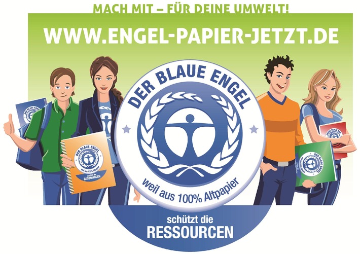 Online-Demo: Jugendliche fordern zum Schulstart 2013 &quot;Engel-Papier. Jetzt!&quot; / 100% Recyclingpapier ist trotz Bestnoten immer noch der Hinterbänkler in Deutschlands Klassenzimmern (BILD)