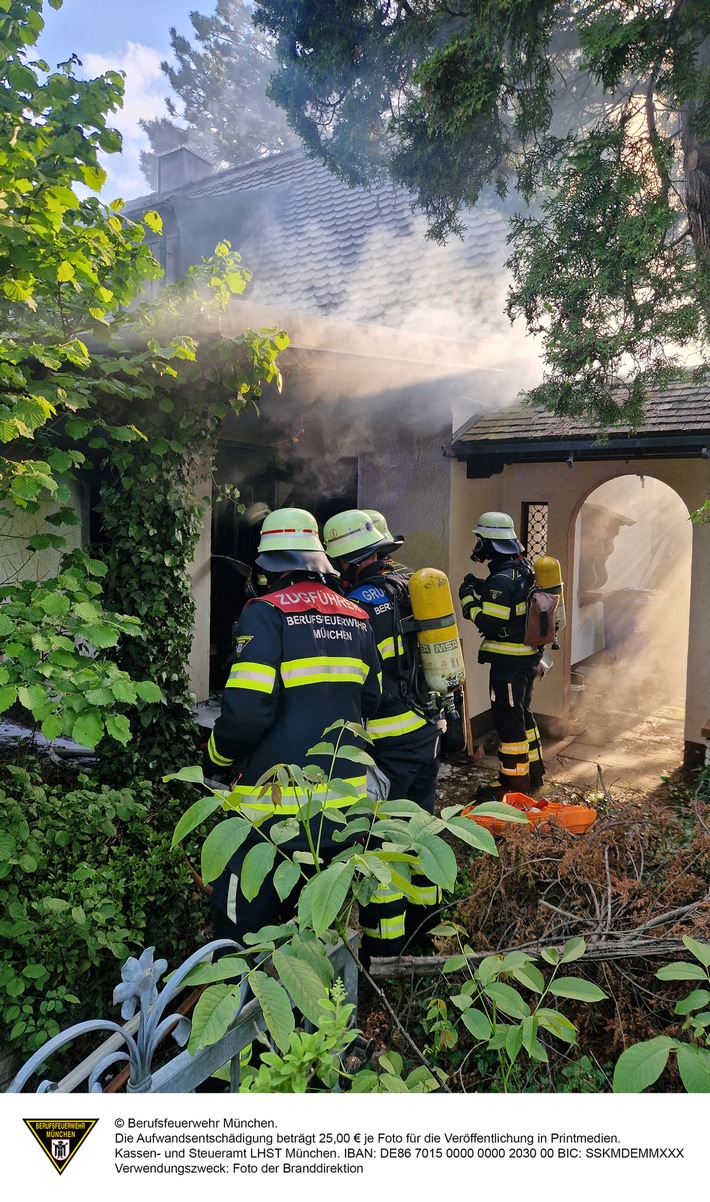 FW-M: Feuer in leer stehendem Wohnhaus (Milbertshofen)