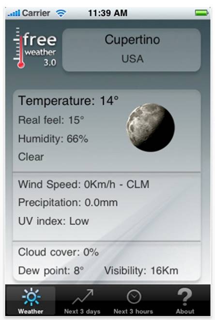 Den Wetterbericht für die nächsten Stunden in der Hosentasche: Free Weather 3.0