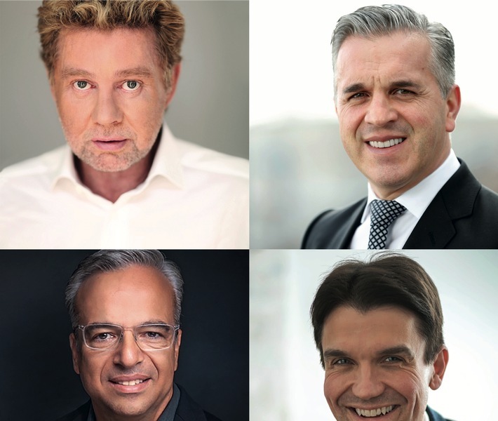 Möchte dem FC Schalke 04 helfen: Die Gruppe "Tradition und Zukunft - Herzblut auf Schalke" unter Führung von (oben v.l.n.r.) Ludger Inholte, Harfid Hadrovic, (unten v.l.n.r.) Frank Haberzettel und Prof. Dr. Ulrich Paetzel. / Weiterer Text über ots und www.presseportal.de/nr/157261 / Die Verwendung dieses Bildes ist für redaktionelle Zwecke unter Beachtung ggf. genannter Nutzungsbedingungen honorarfrei. Veröffentlichung bitte mit Bildrechte-Hinweis.