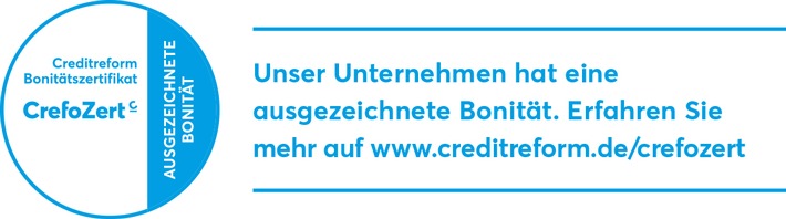 Living Haus erhält das CrefoZert-Siegel für ausgezeichnete Bonität / Ein sicherer Partner für alle Baufamilien