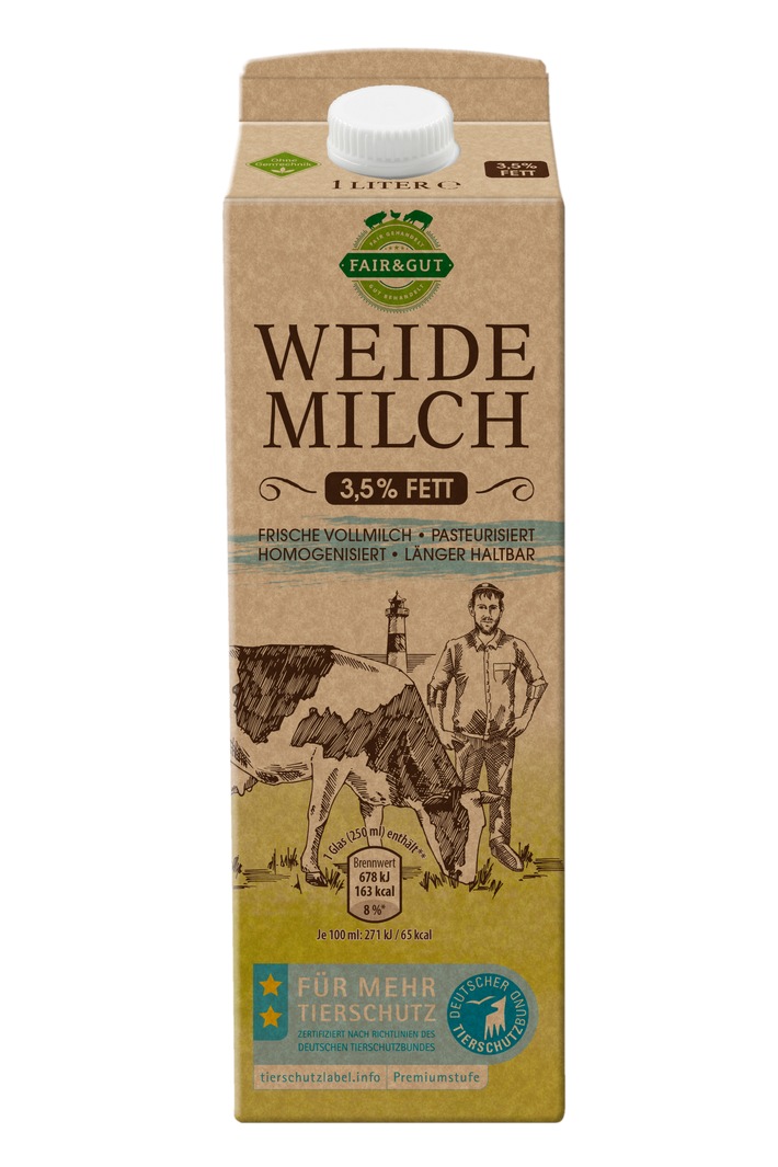 Für mehr Tierwohl: ALDI listet deutschlandweit "Fair & Gut" Weidemilch mit der Premiumstufe