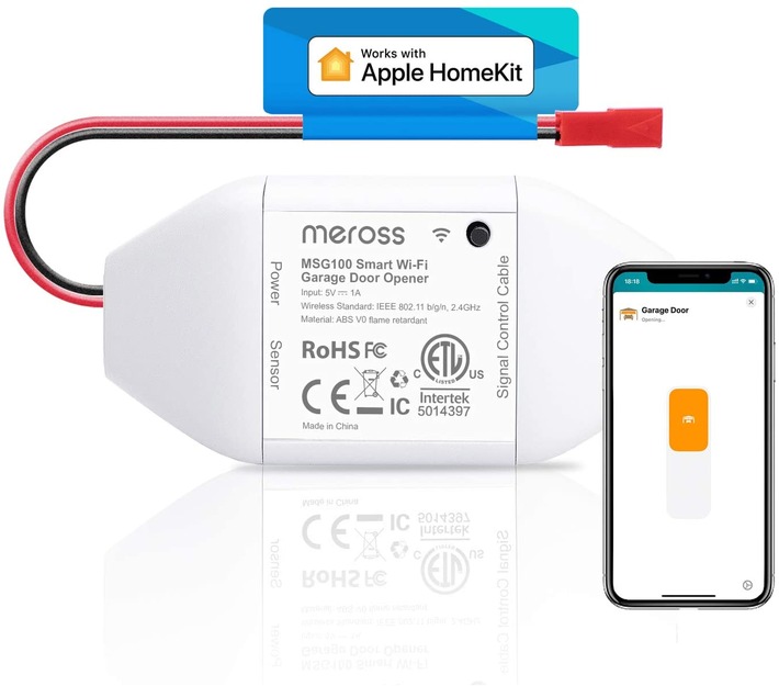 Meross Garagentoröffner mit Apple Homekit erstmals für unter 34 Euro frei Haus zu haben / Smarter Helfer öffnet und schließt das Garagentor automatisch, per App oder via Spracheingabe