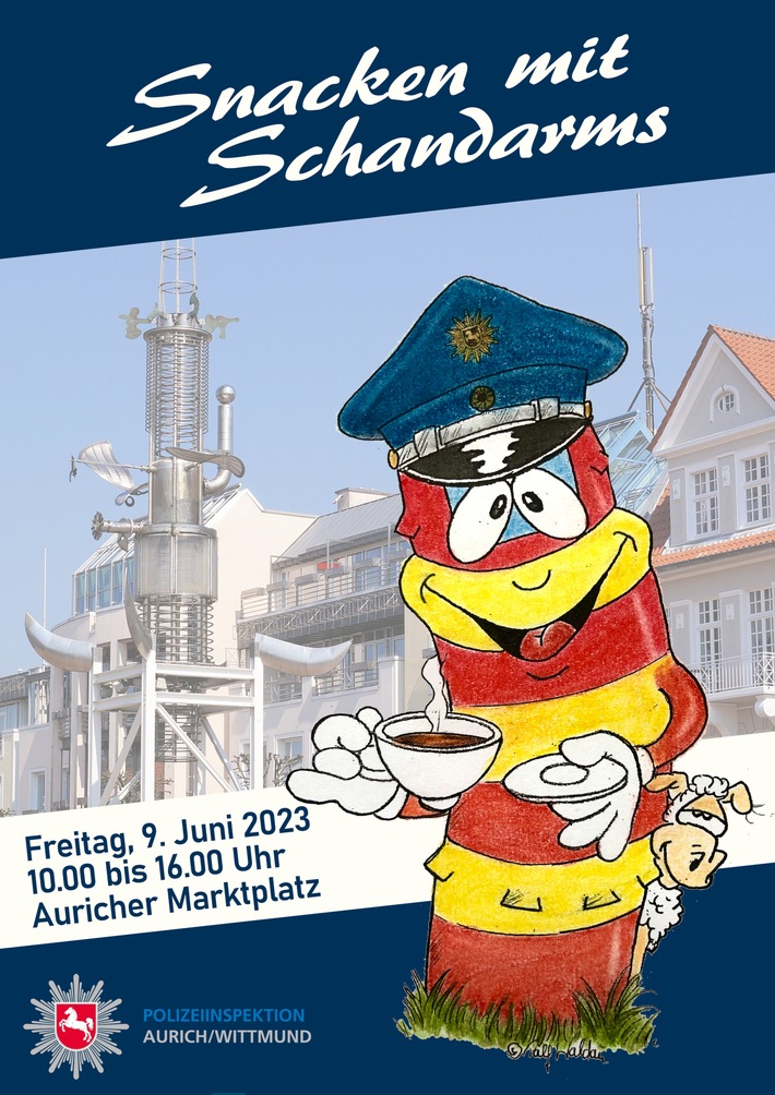 POL-AUR: "Snacken mit Schandarms" - Auf einen Kaffee mit der Polizei Aurich am 9. Juni