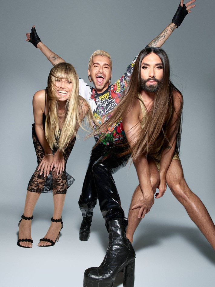 Glanzvoller Drehstart: Heidi Klum, Conchita Wurst und Bill Kaulitz suchen die "Queen of Drags"