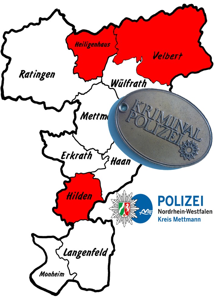POL-ME: Einbrüche aus dem Kreisgebiet - Velbert / Heiligenhaus / Hilden - 2211057
