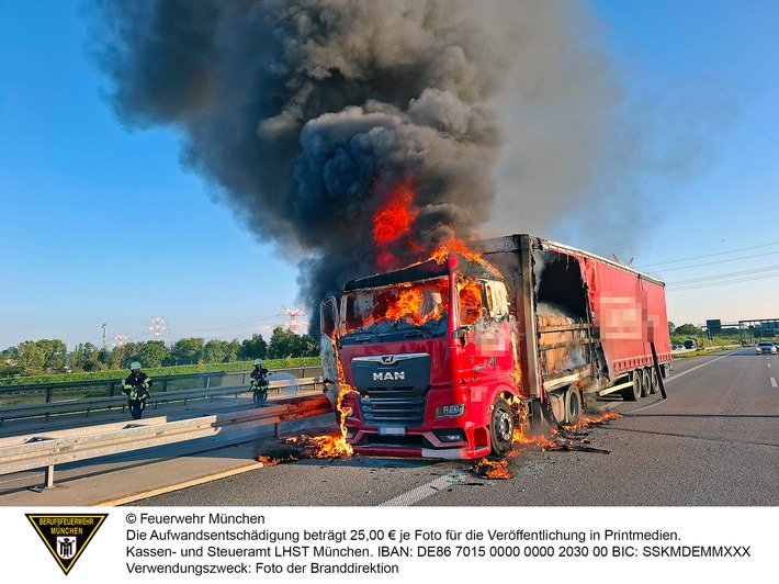 FW-M: Lkw-Brand auf Autobahn (A 99)