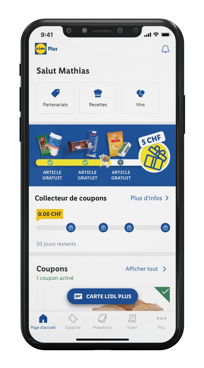 Application client Lidl Plus : introduction de la fonction de collection / Plus importante extension de l