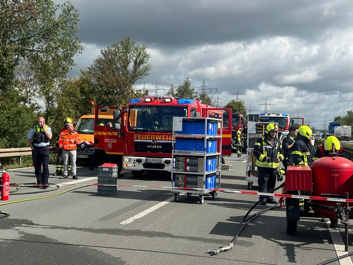 FW Sankt Augustin: Großeinsatz der Feuerwehr wegen vermeintlichen Gefahrstoffaustritt aus LKW