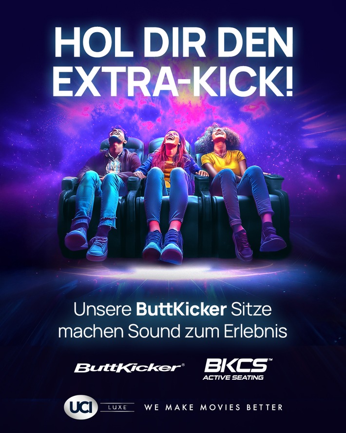 UCI präsentiert neues Premium-Kinoerlebnis mit ButtKicker-Sitzen im UCI Luxe Potsdam