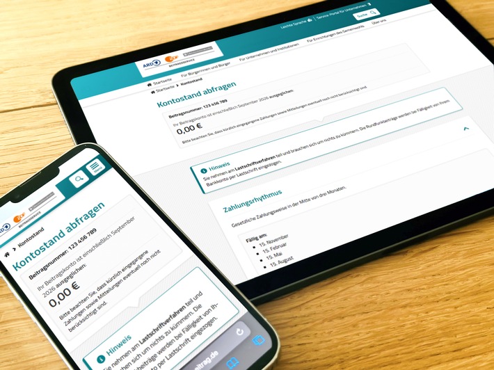 Rundfunkbeitrag: Abfrage des Kontostands jetzt online möglich