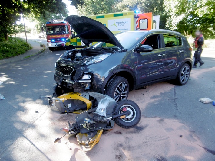 POL-AC: Rollerfahrer bei Unfall schwer verletzt