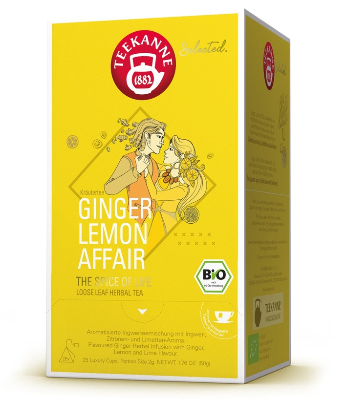 Pressemitteilung: TEEKANNE erweitert mit „Ginger Lemon Affair“ das Bio-Selected-Sortiment