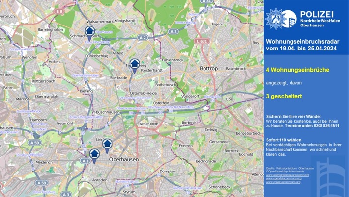 POL-OB: Wohnungseinbruchsradar in Oberhausen