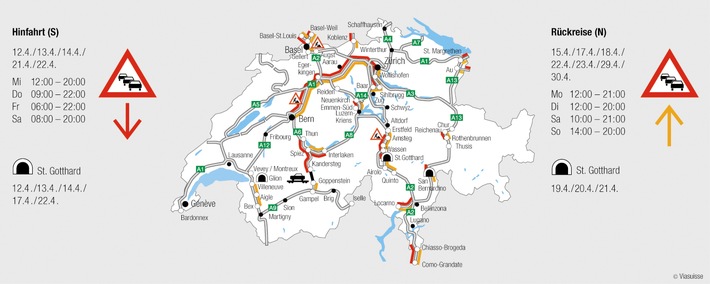 Verkehrsprognosen für das Oster-Wochenende